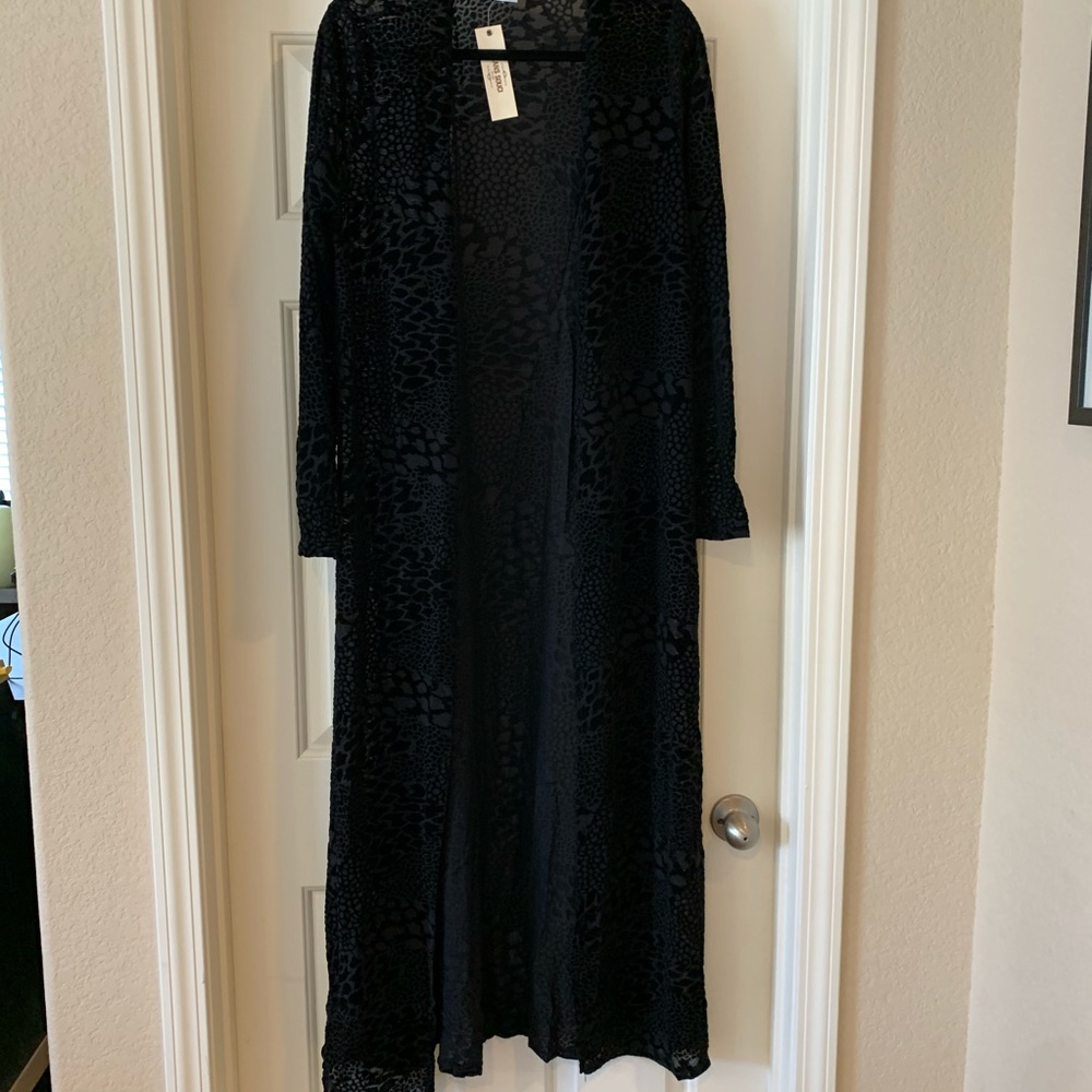 ❤️NEW S Black Stretch Duster Cardigan Jacket - Picture 5 of 7